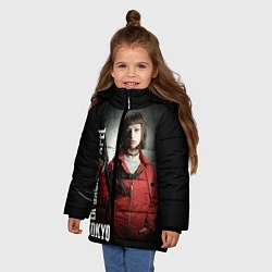 Куртка зимняя для девочки Бумажный дом Токио, цвет: 3D-красный — фото 2