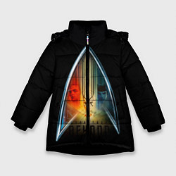 Куртка зимняя для девочки Звездный путь, цвет: 3D-черный