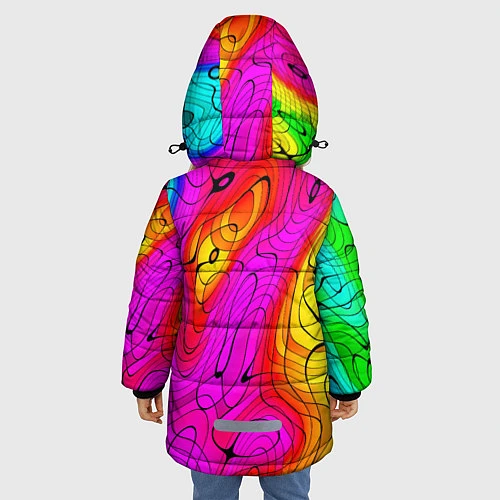 Зимняя куртка для девочки Fall Guys / 3D-Черный – фото 4