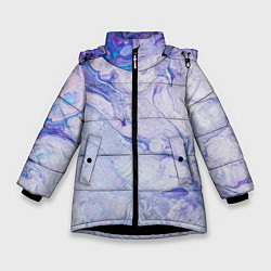 Куртка зимняя для девочки Разводы сиреневой краской, цвет: 3D-черный