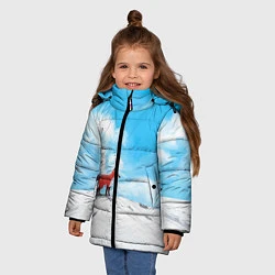 Куртка зимняя для девочки Лиса и небеса, цвет: 3D-черный — фото 2