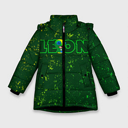 Куртка зимняя для девочки BRAWL STARS LEON ЛЕОН, цвет: 3D-черный