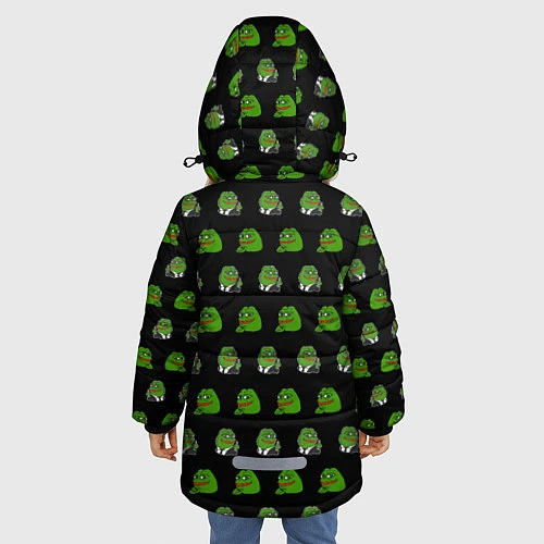 Зимняя куртка для девочки Frog Pepe / 3D-Черный – фото 4