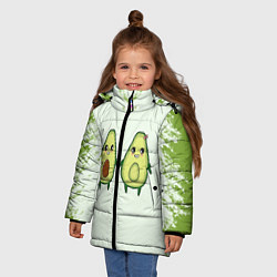 Куртка зимняя для девочки Авокадо, цвет: 3D-черный — фото 2