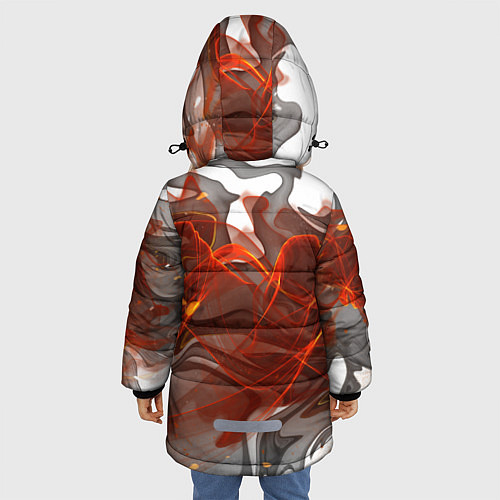 Зимняя куртка для девочки ОГОНЬ / 3D-Черный – фото 4
