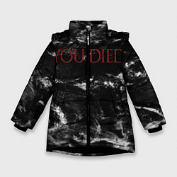 Куртка зимняя для девочки YOU DIED, цвет: 3D-черный
