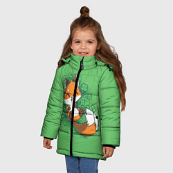 Куртка зимняя для девочки Удачливый лис, цвет: 3D-красный — фото 2