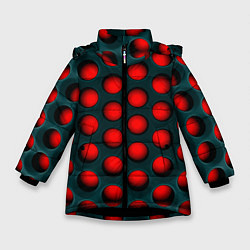 Куртка зимняя для девочки Кошмар Трипофоба, цвет: 3D-черный