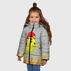 Куртка зимняя для девочки Пикачу, цвет: 3D-черный — фото 2