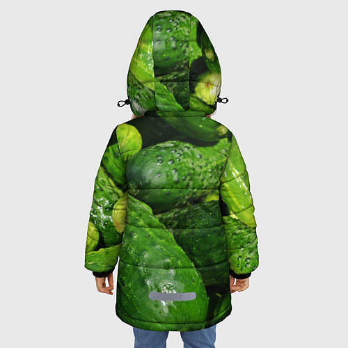 Зимняя куртка для девочки Огурцы / 3D-Черный – фото 4
