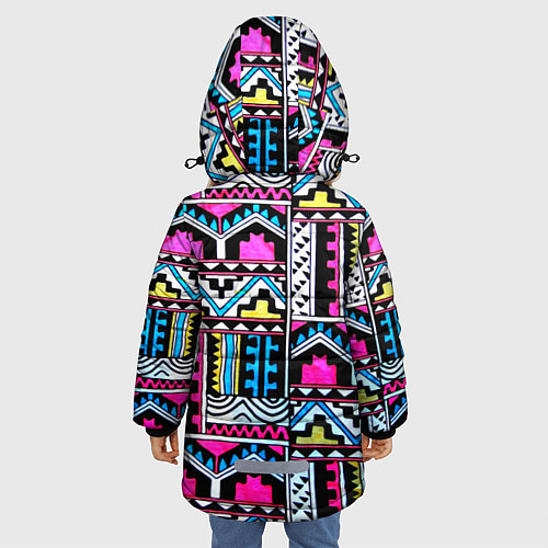 Зимняя куртка для девочки Ацтеки / 3D-Черный – фото 4