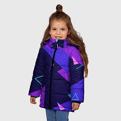 Куртка зимняя для девочки ГЕОМЕТРИЯ, цвет: 3D-черный — фото 2