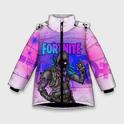Куртка зимняя для девочки FORTNITE CROW, цвет: 3D-черный
