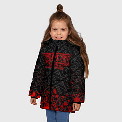 Куртка зимняя для девочки ОЧЕНЬ СТРАННЫЕ ДЕЛА STRANGER, цвет: 3D-черный — фото 2
