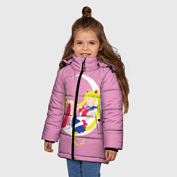 Куртка зимняя для девочки Сейлор мун, цвет: 3D-светло-серый — фото 2