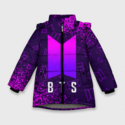 Куртка зимняя для девочки BTS БТС, цвет: 3D-светло-серый
