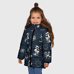 Куртка зимняя для девочки Nautical art, цвет: 3D-черный — фото 2