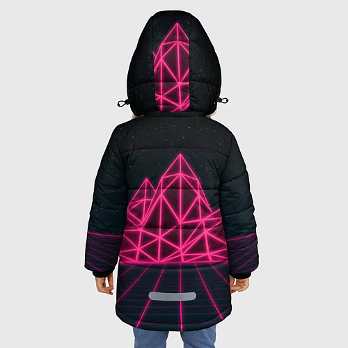 Зимняя куртка для девочки Неоновые Горы / 3D-Черный – фото 4