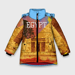 Куртка зимняя для девочки Египет Пирамида Хеопса, цвет: 3D-красный