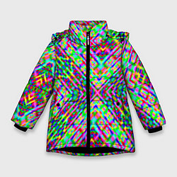 Куртка зимняя для девочки Non a mauris, цвет: 3D-черный