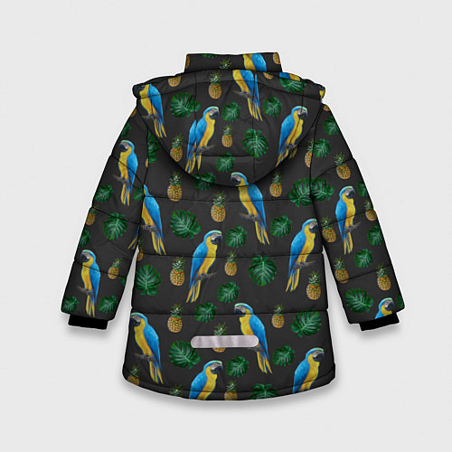 Зимняя куртка для девочки Попугай Ара / 3D-Светло-серый – фото 2