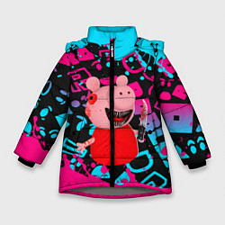 Куртка зимняя для девочки Roblox Piggy, цвет: 3D-светло-серый