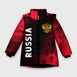 Куртка зимняя для девочки RUSSIA РОССИЯ, цвет: 3D-черный