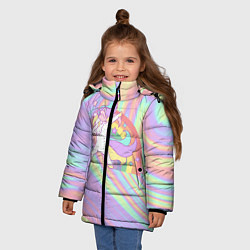 Куртка зимняя для девочки ЕДИНОРОГ, цвет: 3D-черный — фото 2