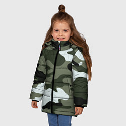 Куртка зимняя для девочки Camouflage 2, цвет: 3D-черный — фото 2