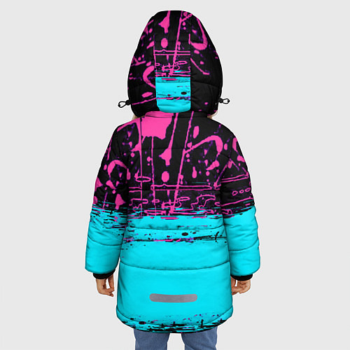 Зимняя куртка для девочки Fall Guys / 3D-Черный – фото 4