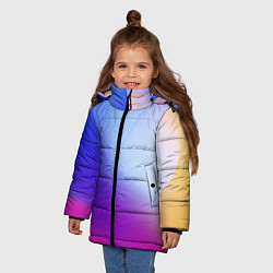 Куртка зимняя для девочки Градиент Облаков, цвет: 3D-черный — фото 2
