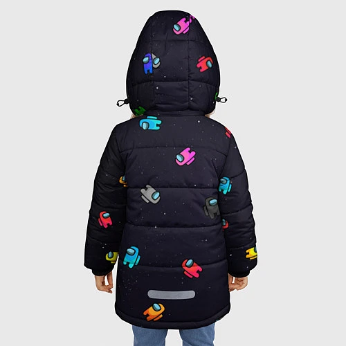 Зимняя куртка для девочки Among Us / 3D-Черный – фото 4