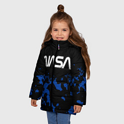 Куртка зимняя для девочки NASA НАСА, цвет: 3D-черный — фото 2