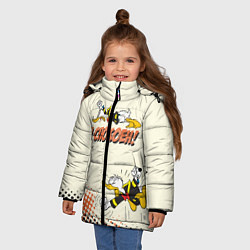 Куртка зимняя для девочки Я спокоен!, цвет: 3D-черный — фото 2