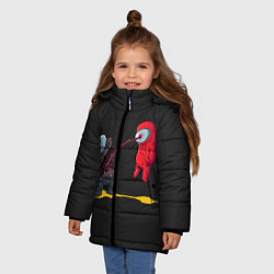 Куртка зимняя для девочки Among Us, цвет: 3D-красный — фото 2