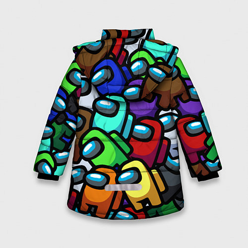 Зимняя куртка для девочки Among us / 3D-Светло-серый – фото 2