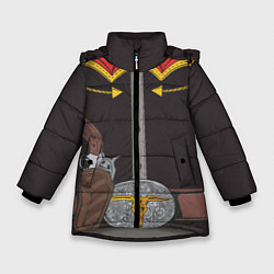 Куртка зимняя для девочки Ковбой, цвет: 3D-светло-серый