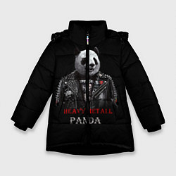 Куртка зимняя для девочки Metall Panda, цвет: 3D-черный
