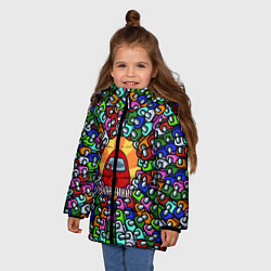Куртка зимняя для девочки Among Us SHHHHHHH!, цвет: 3D-светло-серый — фото 2