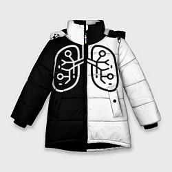 Куртка зимняя для девочки ЛЕГКИЕ, цвет: 3D-черный