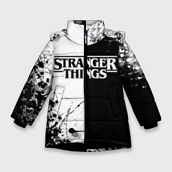 Куртка зимняя для девочки Stranger Things, цвет: 3D-черный