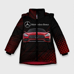 Куртка зимняя для девочки Mercedes Benz AMG, цвет: 3D-красный