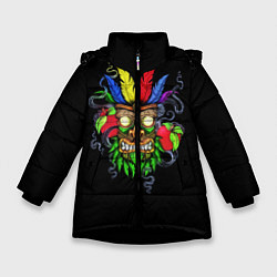 Куртка зимняя для девочки MASK, цвет: 3D-черный