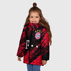 Куртка зимняя для девочки BAYERN MUNCHEN БАВАРИЯ, цвет: 3D-черный — фото 2