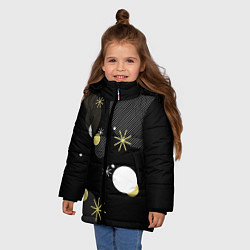 Куртка зимняя для девочки Геометрия, цвет: 3D-черный — фото 2