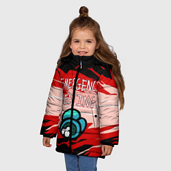 Куртка зимняя для девочки AMONG US, цвет: 3D-красный — фото 2