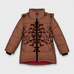 Куртка зимняя для девочки Симметричный узор, цвет: 3D-красный