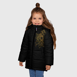 Куртка зимняя для девочки Золотая роза, цвет: 3D-черный — фото 2