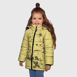 Куртка зимняя для девочки Узоры ягодки, цвет: 3D-черный — фото 2