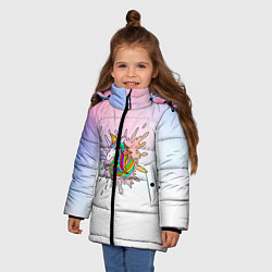 Куртка зимняя для девочки Единорог, цвет: 3D-красный — фото 2